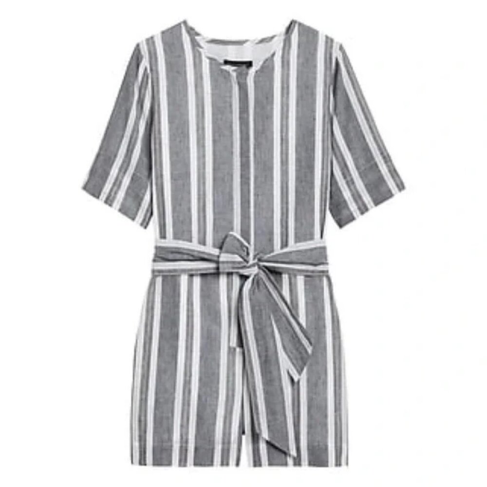 Banana Republic Cotton-Linen Striped Romper